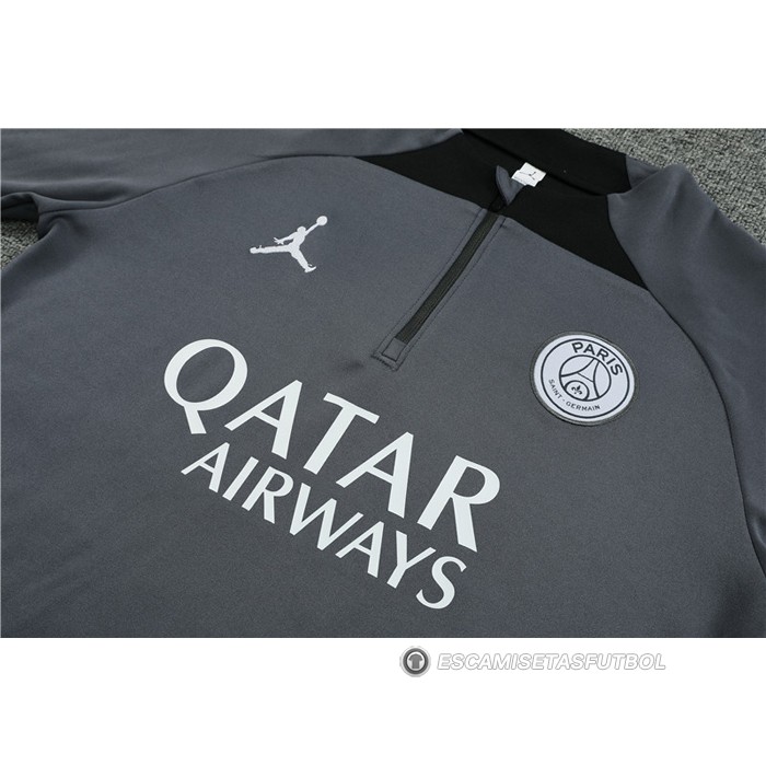 Chandal de Sudadera del Paris Saint-Germain Jordan Nino 2023-24 Gris